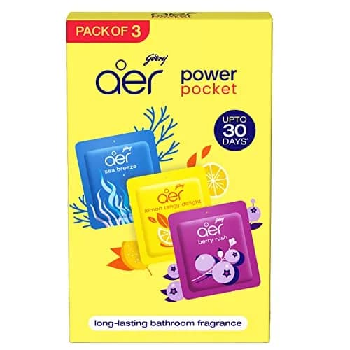 Godrej aer Pocket Bathroom Fragrance Berry Gel 30g (1.05 oz) Pack | Odour Neutralizer for 30 Days thumbnail 1
