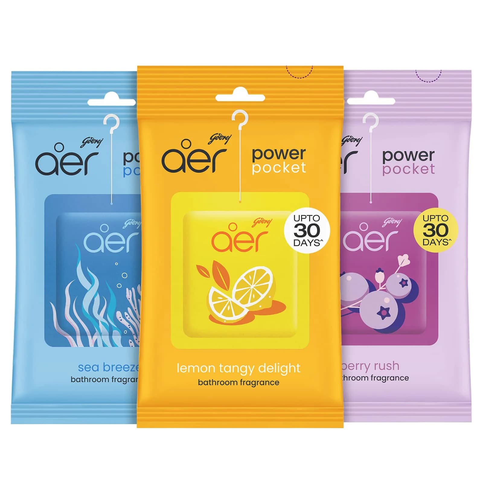 Godrej aer Pocket Bathroom Fragrance Berry Gel 30g (1.05 oz) Pack | Odour Neutralizer for 30 Days - view 2