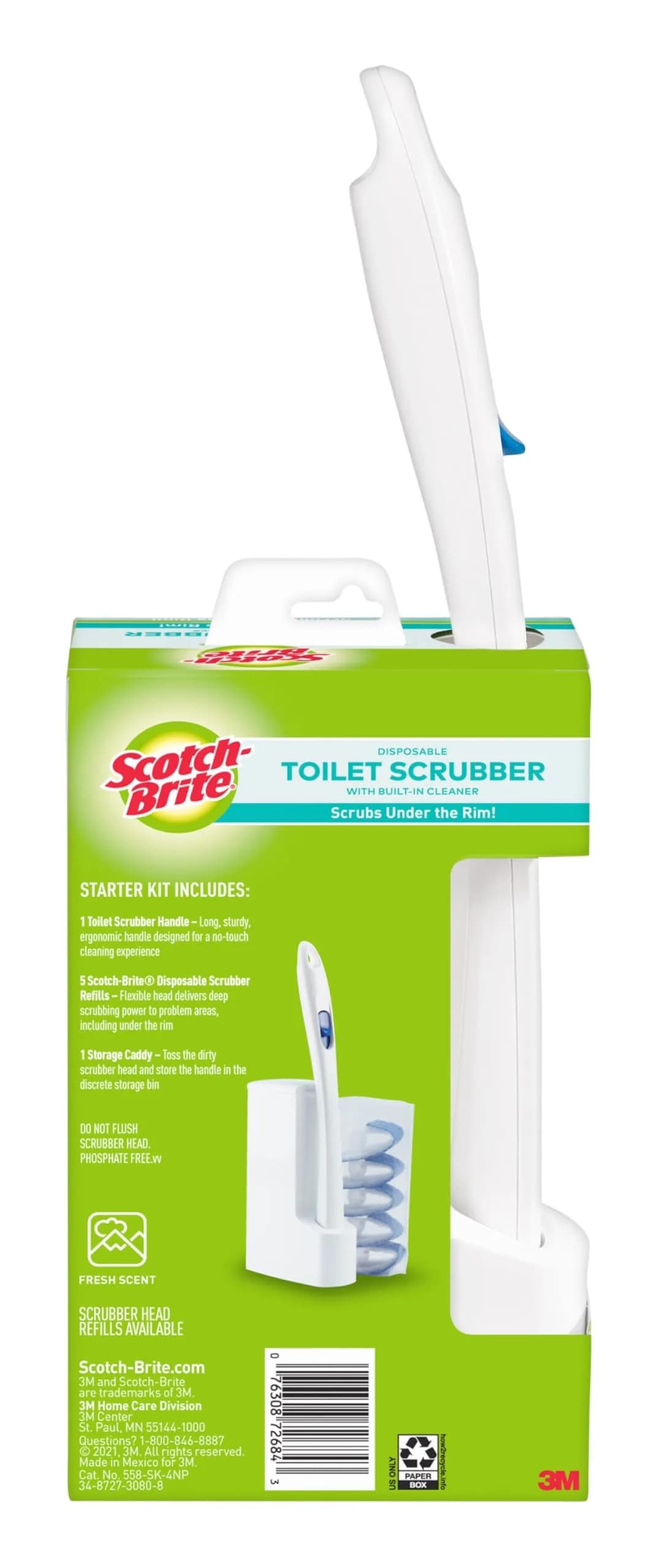 Scotch-Brite Disposable Toilet Scrubber Starter Kit with 5 Refills | Built-in Bleach-Free Cleaner - view 8