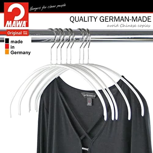 MAWA Clothes Hanger Euro Ultra-Thin Non-Slip Space Saving White | Supports 8 lbs, Maximize Closet Space thumbnail 4