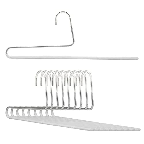 MAWA Reverse Hook Trouser Hanger Set of 10 | Space-Saving, Non-Slip, German Steel thumbnail 1