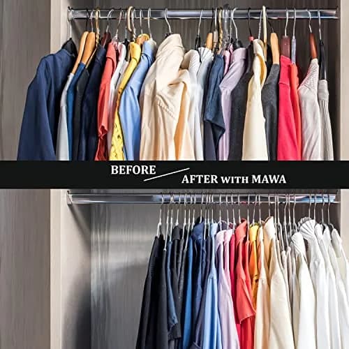 MAWA Silhouette Ultra-Thin Series Non-Slip Space Saving Shirt Hanger 20 Pack | German Quality & Space Maximize thumbnail 5