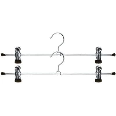 MAWA Clothes Hanger Space-Saving Non-Slip Set of 10 | 12-Inch, Black, for Pants & Skirts — Set of 2