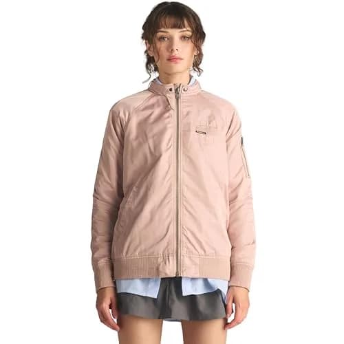 Members Only Iconic Boyfriend Jacket for Women with Satin Finish (Brush, Medium) | Oversized, Long Fit, Satin thumbnail 2