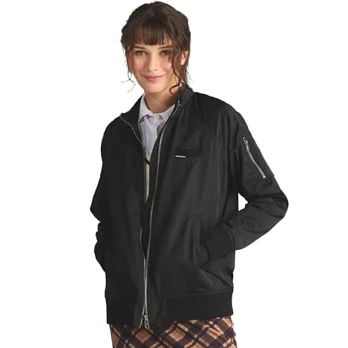 Members Only Iconic Boyfriend Jacket for Women with Satin Finish (Black, Small) | Relaxed Fit, Satin Look, Durable thumbnail 1