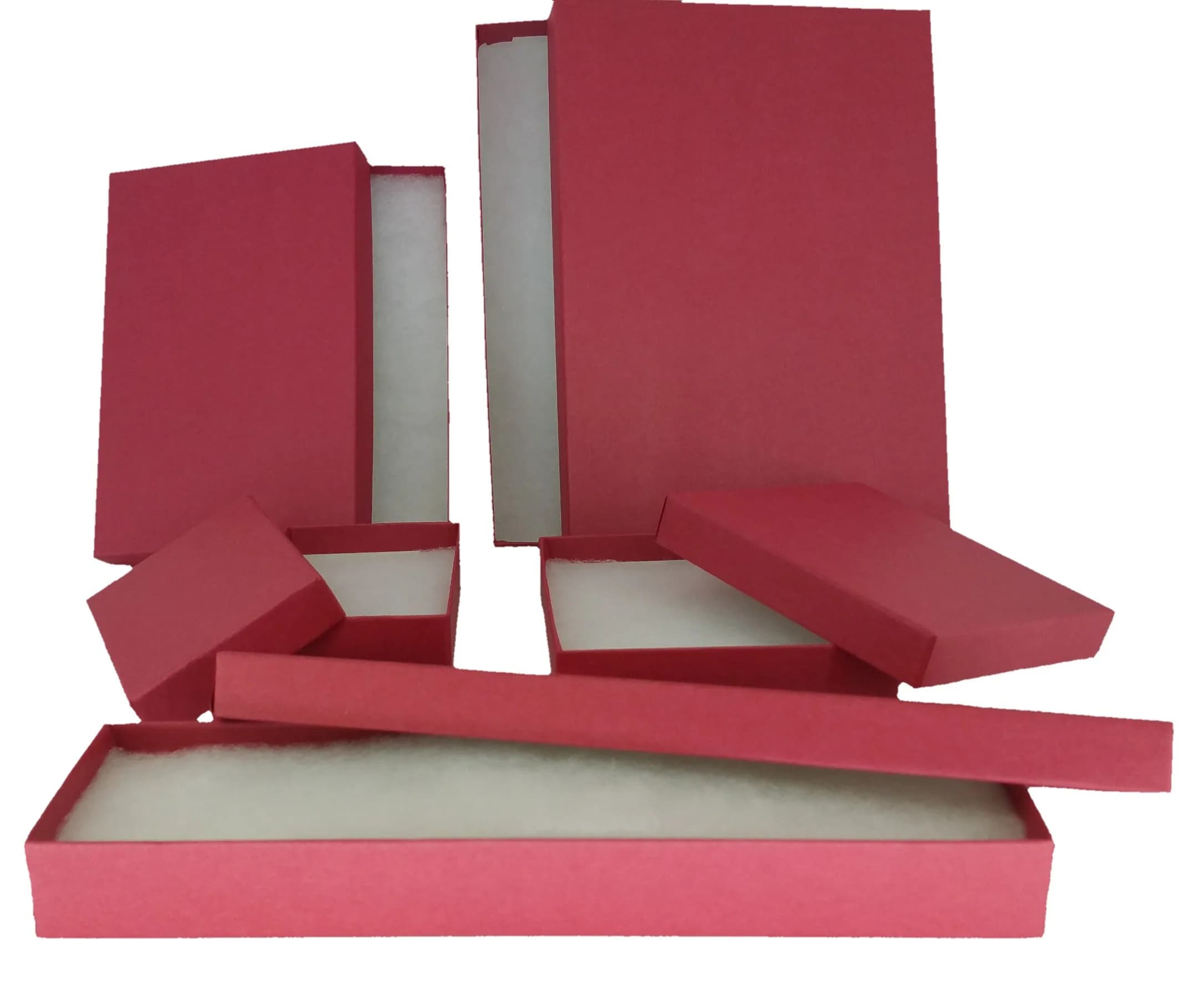 888 Display Red Kraft Jewelry Boxes 1.77 cm (7/8") H x 5.08 cm (2") W x 20.32 cm (8") L | Pack of 12 for Display & Gifting - view 2