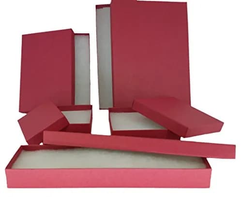 888 Display Red Kraft Jewelry Boxes 1.77 cm (7/8") H x 5.08 cm (2") W x 20.32 cm (8") L | Pack of 12 for Display & Gifting thumbnail 2