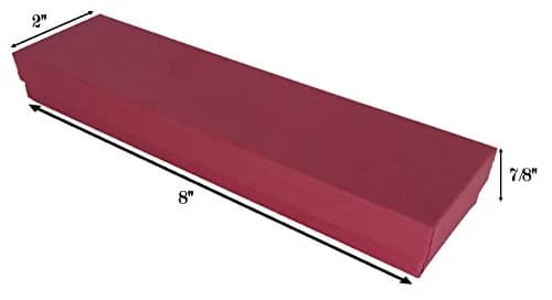 888 Display Red Kraft Jewelry Boxes 1.77 cm (7/8") H x 5.08 cm (2") W x 20.32 cm (8") L | Pack of 12 for Display & Gifting thumbnail 3