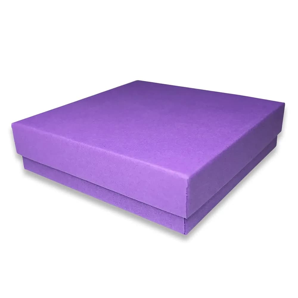 888 Display Purple Cotton Filled Jewelry Boxes 15-Pack 8.9cm x 8.9cm x 2.2cm | Ideal for Gifting & Display - main product image