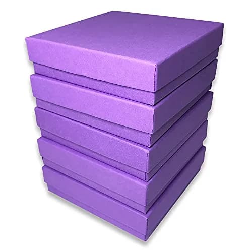888 Display Purple Cotton Filled Jewelry Boxes 15-Pack 8.9cm x 8.9cm x 2.2cm | Ideal for Gifting & Display thumbnail 4