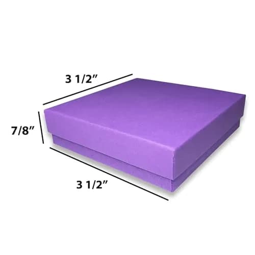 888 Display Purple Cotton Filled Jewelry Boxes 15-Pack 8.9cm x 8.9cm x 2.2cm | Ideal for Gifting & Display thumbnail 8