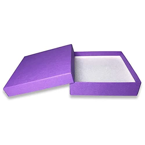 888 Display Purple Cotton Filled Jewelry Boxes 15-Pack 8.9cm x 8.9cm x 2.2cm | Ideal for Gifting & Display thumbnail 2