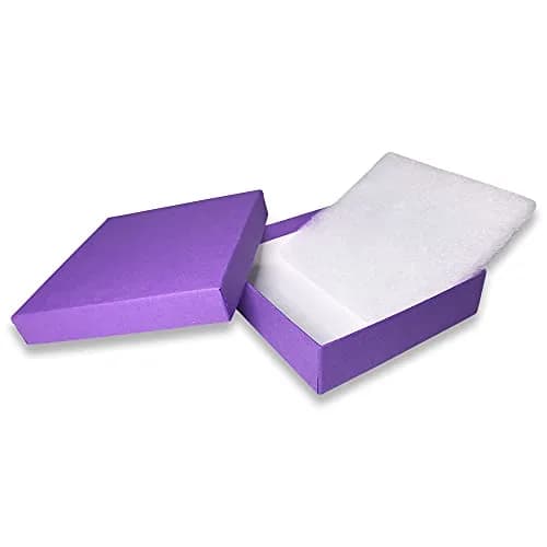 888 Display Purple Cotton Filled Jewelry Boxes 15-Pack 8.9cm x 8.9cm x 2.2cm | Ideal for Gifting & Display thumbnail 3
