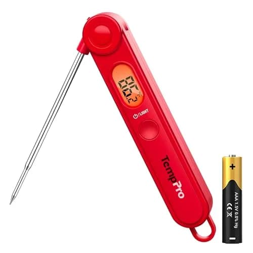 TempPro TempSwift Digital Meat Thermometer for Cooking with Foldable Probe & Backlight | 300°C (572°F) Instant Read — Safe foldable probe