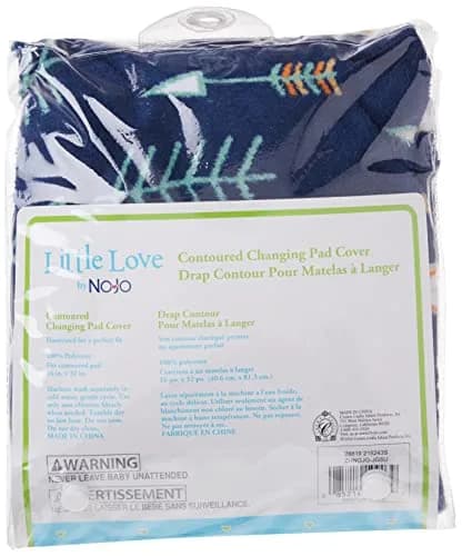 NoJo Aztec Changing Pad Cover | Ultra-Soft Velboa Fabric, 32x16x4 Inch, Navy Arrow Design thumbnail 6