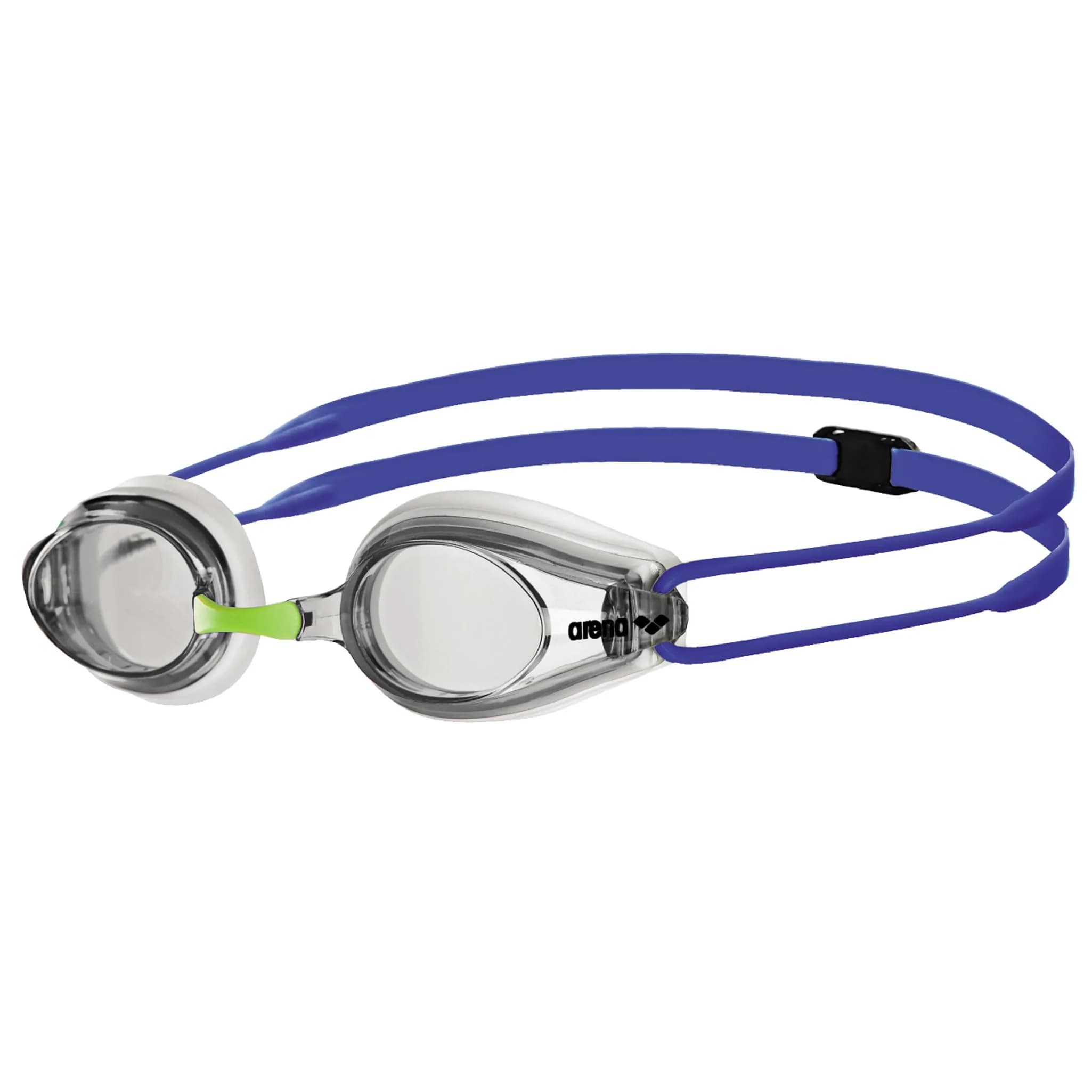 ARENA Tracks Adult Non-Mirror Racing Swim Goggles - White/Clear/Blue - main product image