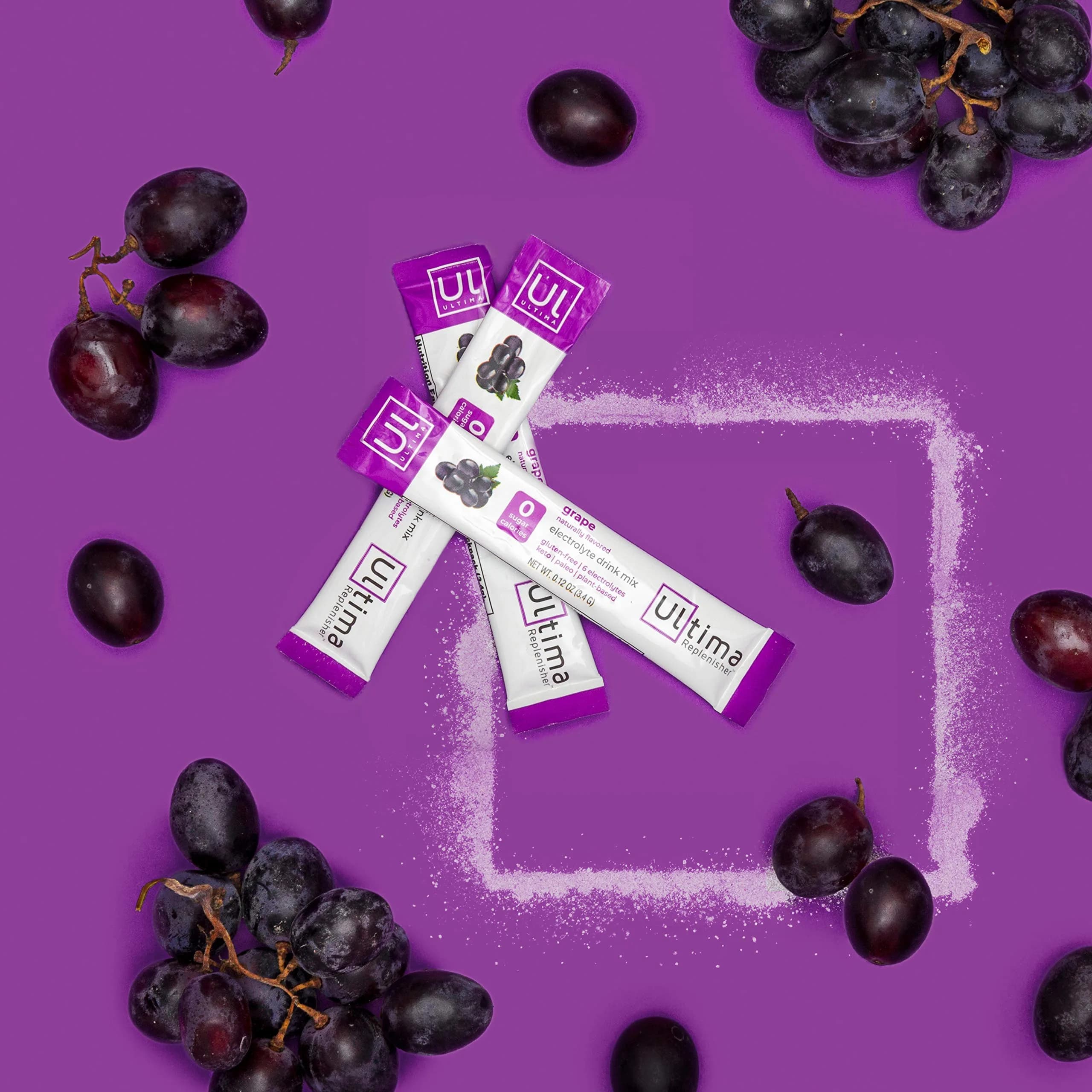 Ultima Replenisher Hydrating Electrolyte Powder Grape 20 Stickpacks | Replenishes Electrolytes with 6 Key Minerals & Vitamin C - view 3