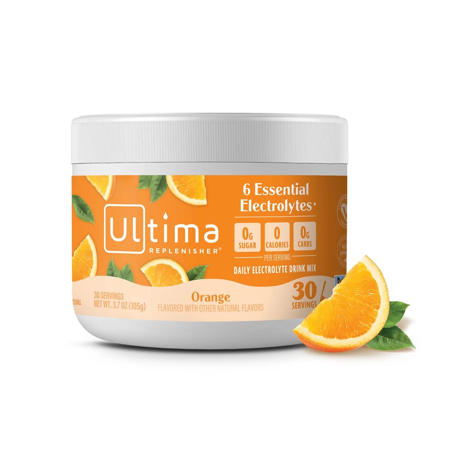 Ultima Replenisher Raspberry Electrolytes Powder 3.2oz (91g) | Hydration with 6 Electrolytes & Minerals — Orange