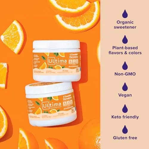 Ultima Replenisher Orange Electrolytes Powder 3.6 oz (102 g) | Zero Sugar Hydration with 6 Key Electrolytes thumbnail 5