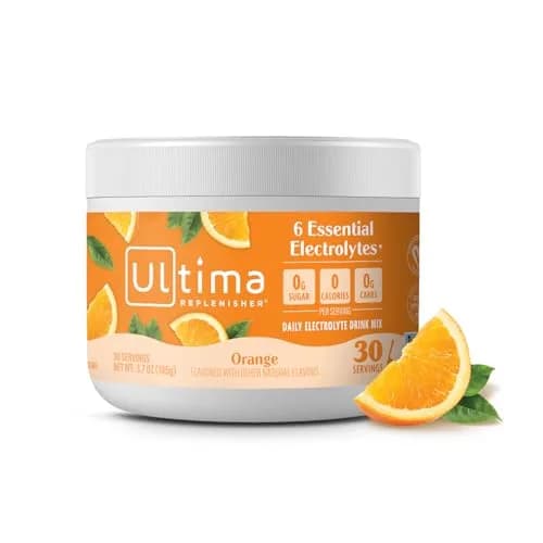Ultima Replenisher Orange Electrolytes Powder 3.6 oz (102 g) | Zero Sugar Hydration with 6 Key Electrolytes thumbnail 1