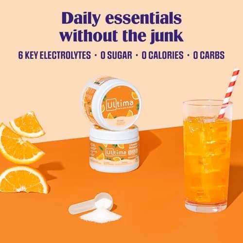 Ultima Replenisher Orange Electrolytes Powder 3.6 oz (102 g) | Zero Sugar Hydration with 6 Key Electrolytes thumbnail 2