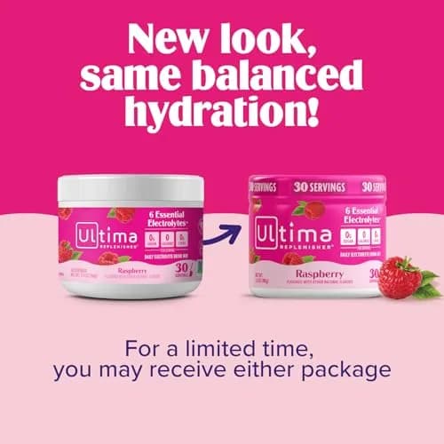 Ultima Replenisher Raspberry Electrolytes Powder 3.2oz (91g) | Hydration with 6 Electrolytes & Minerals thumbnail 4