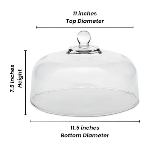 Anchor Hocking 340Q Glass Cake Dome 11.25" | Dishwasher Safe & Easy Grip Handle thumbnail 2