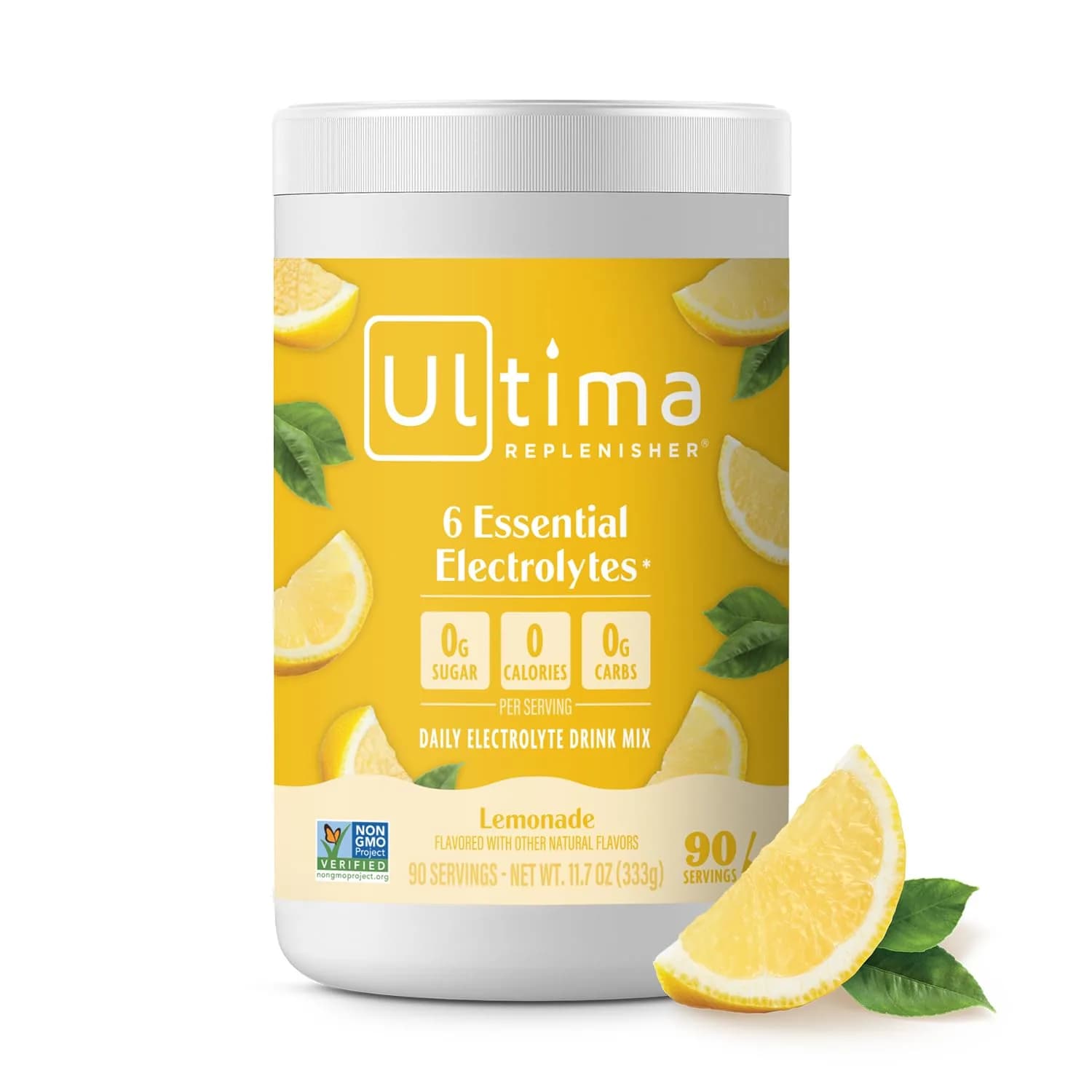 Ultima Replenisher Daily Electrolyte Powder Drink Mix | Lemonade Flavor, 90 Servings (318g/11.1oz) - main product image