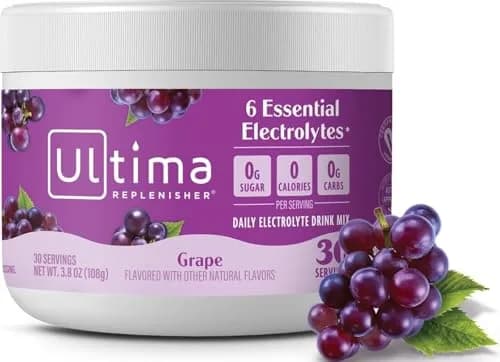 Ultima Replenisher Grape Electrolytes Powder 3.8 oz (108 g) | Zero Sugar Hydration with 6 Key Electrolytes thumbnail 1
