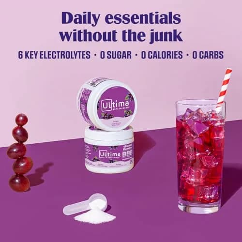 Ultima Replenisher Grape Electrolytes Powder 3.8 oz (108 g) | Zero Sugar Hydration with 6 Key Electrolytes thumbnail 2