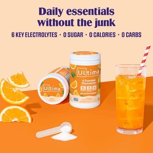 Ultima Replenisher Daily Electrolyte Powder Drink Mix Orange 90 Servings (3.14 oz / 89g) | Zero Sugar Hydration with 6 Electrolytes thumbnail 2