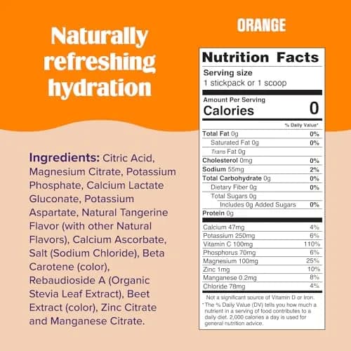 Ultima Replenisher Daily Electrolyte Powder Drink Mix Orange 90 Servings (3.14 oz / 89g) | Zero Sugar Hydration with 6 Electrolytes thumbnail 3