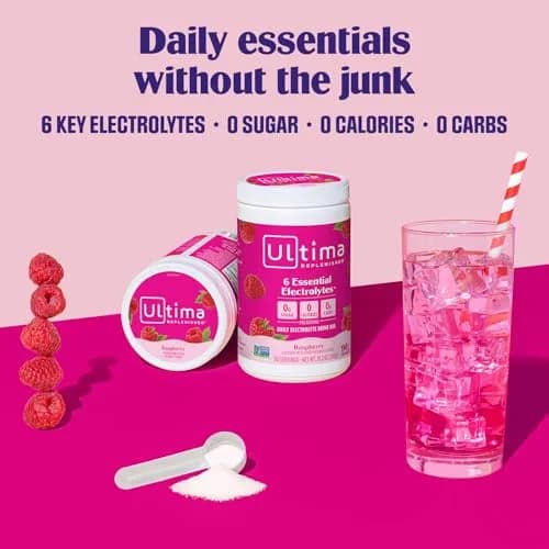 Ultima Replenisher Daily Electrolyte Powder Drink Mix Raspberry 10.2oz (290g) | Balanced Hydration with 6 Electrolytes thumbnail 2