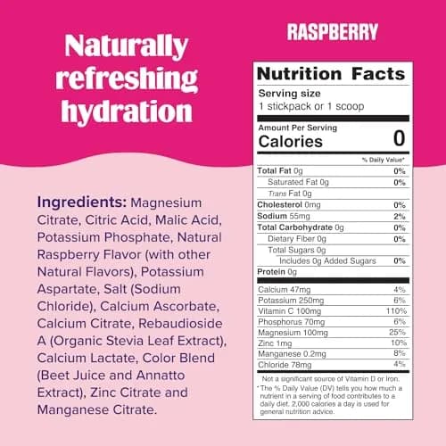 Ultima Replenisher Daily Electrolyte Powder Drink Mix Raspberry 10.2oz (290g) | Balanced Hydration with 6 Electrolytes thumbnail 3