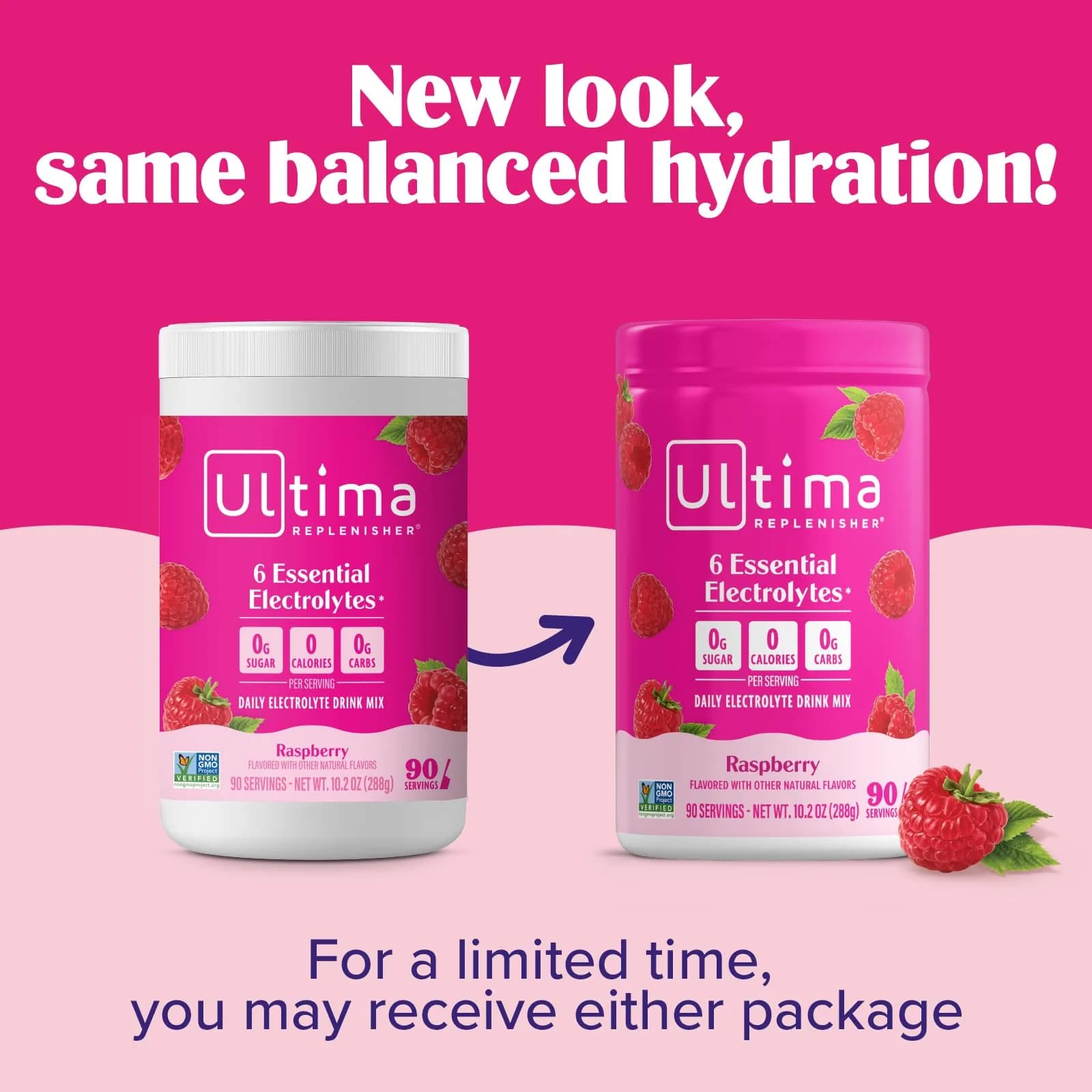 Ultima Replenisher Daily Electrolyte Powder Drink Mix Raspberry 10.2oz (290g) | Balanced Hydration with 6 Electrolytes - view 4