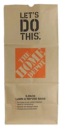 Home Depot Heavy Duty Brown Paper Lawn & Refuse Bags 30 Gallon | Biodegradable, Tear-Resistant (15 Lawn Bags) thumbnail 3