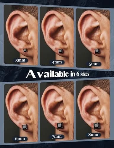 Jstyle Black Plated Stud Earring for Men 4mm Cubic Zirconia | Stylish Unisex Jewelry thumbnail 6