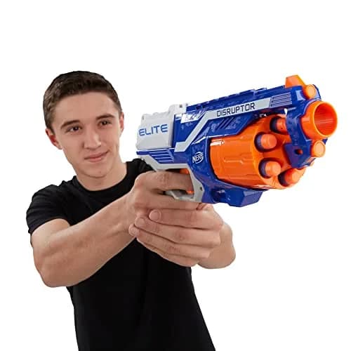 Nerf Disruptor Elite Blaster - 6-Dart Rotating Drum, Slam Fire, 27m Range | Value Pack Toy Gun thumbnail 4