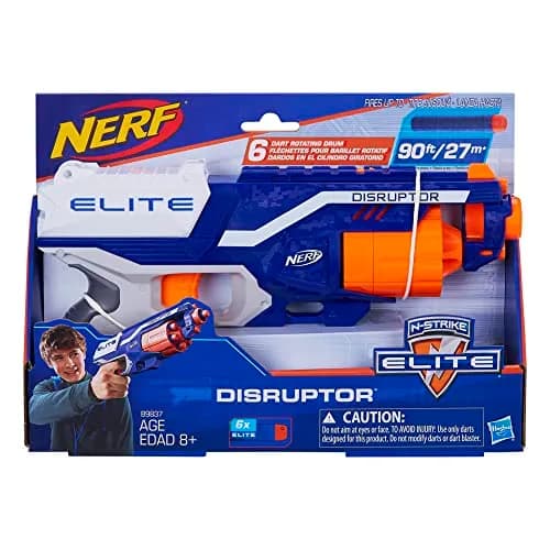 Nerf Disruptor Elite Blaster - 6-Dart Rotating Drum, Slam Fire, 27m Range | Value Pack Toy Gun thumbnail 2