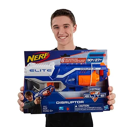 Nerf Disruptor Elite Blaster - 6-Dart Rotating Drum, Slam Fire, 27m Range | Value Pack Toy Gun thumbnail 3
