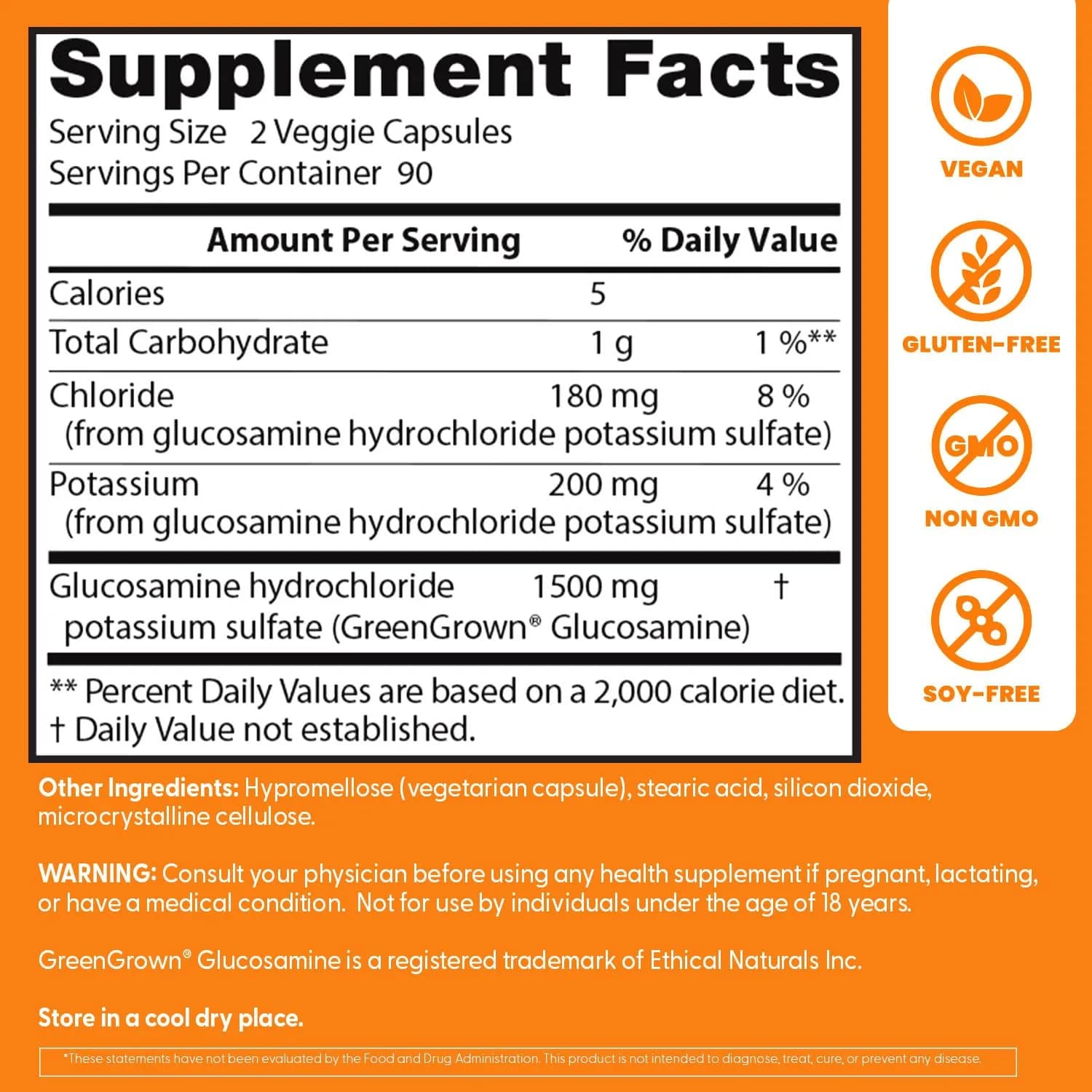 Doctor's BEST Vegan Glucosamine Supplement 1500mg | Joint Health Support for Adults, Gluten Free, Non GMO, Vegetarian/Vegan - 180 Veg Caps - view 2