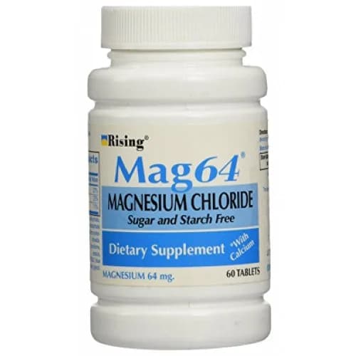 Rising Mag64 Magnesium Chloride with Calcium Tablets 60 Count | Supports Bone & Heart Health thumbnail 1