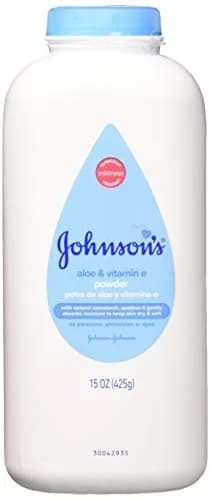 Johnson & Johnson Baby Powder with Aloe Vera & Vitamin-E, 15 oz (6 Pack) | Gently Absorbs Moisture, Keeps Skin Dry & Soft thumbnail 1