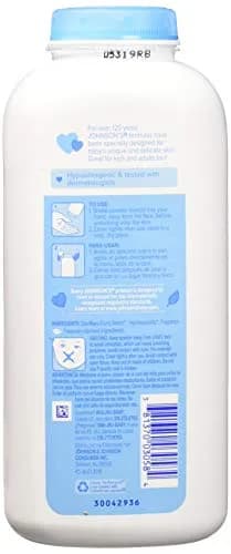 Johnson & Johnson Baby Powder with Aloe Vera & Vitamin-E, 15 oz (6 Pack) | Gently Absorbs Moisture, Keeps Skin Dry & Soft thumbnail 2