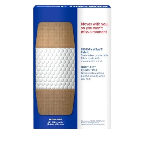 Band-Aid Brand Flexible Fabric Adhesive Bandages Extra Large 10 Count | Comfortable Wound Care for Large Minor Wounds thumbnail 5