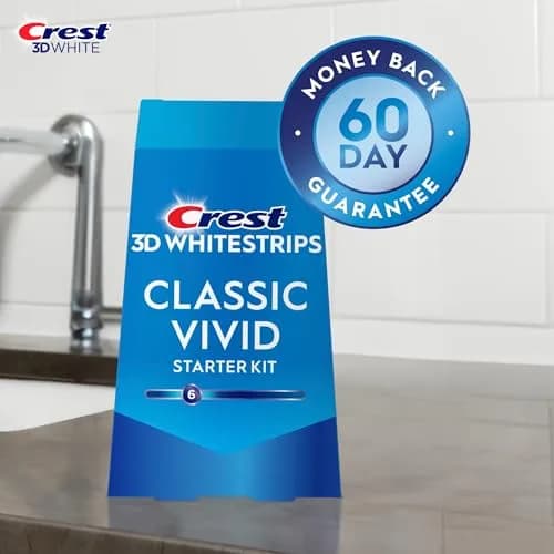 Crest Classic Vivid Teeth Whitening Strips Kit 20 Strips (10 Count Pack) | 6 Levels Whiter in 10 Days thumbnail 4