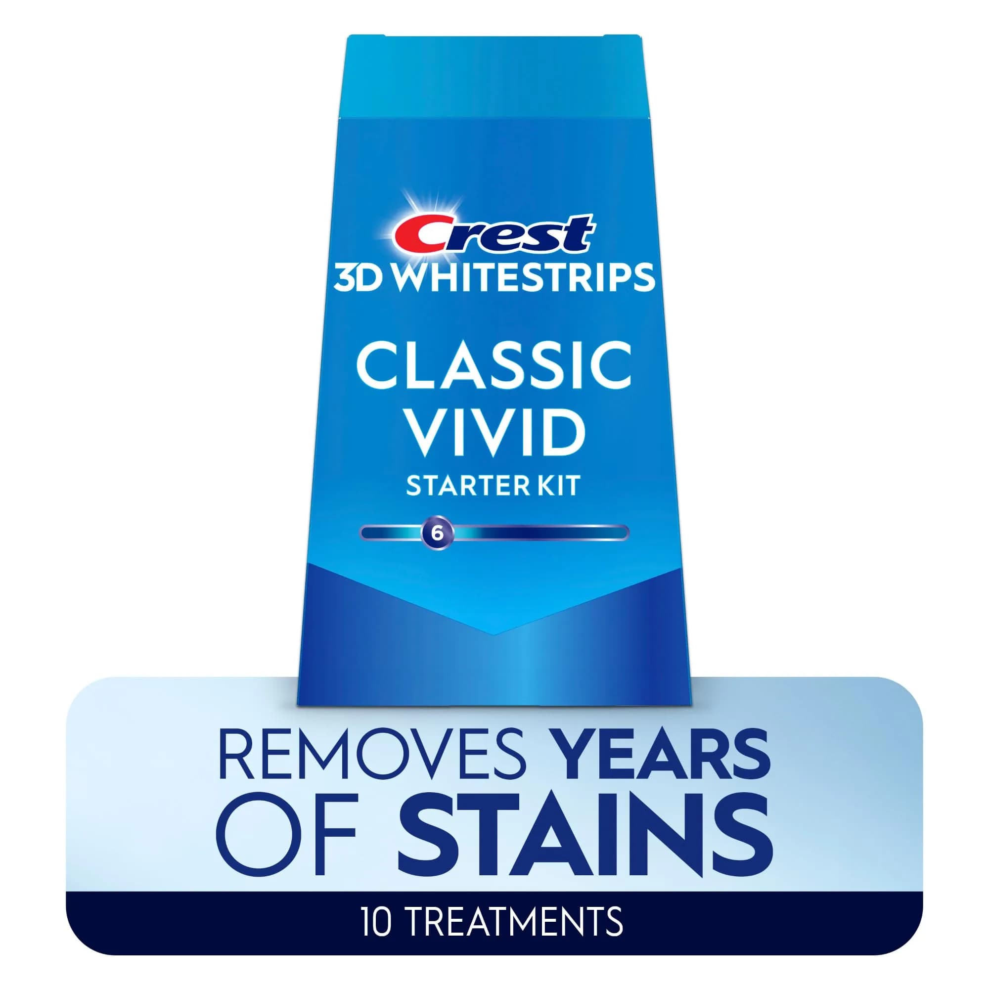 Crest Classic Vivid Teeth Whitening Strips Kit 20 Strips (10 Count Pack) | 6 Levels Whiter in 10 Days - view 8