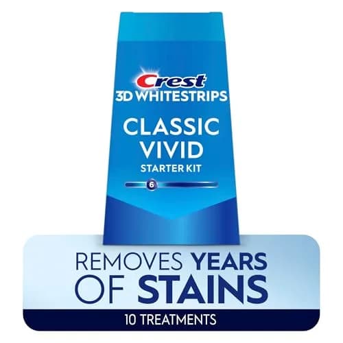 Crest Classic Vivid Teeth Whitening Strips Kit 20 Strips (10 Count Pack) | 6 Levels Whiter in 10 Days thumbnail 8