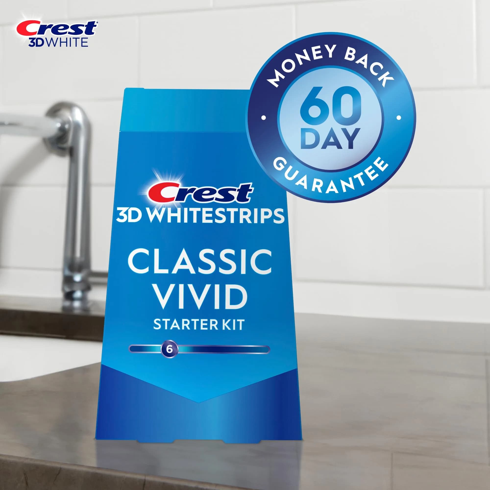 Crest Classic Vivid Teeth Whitening Strips Kit 20 Strips (10 Count Pack) | 6 Levels Whiter in 10 Days - view 4