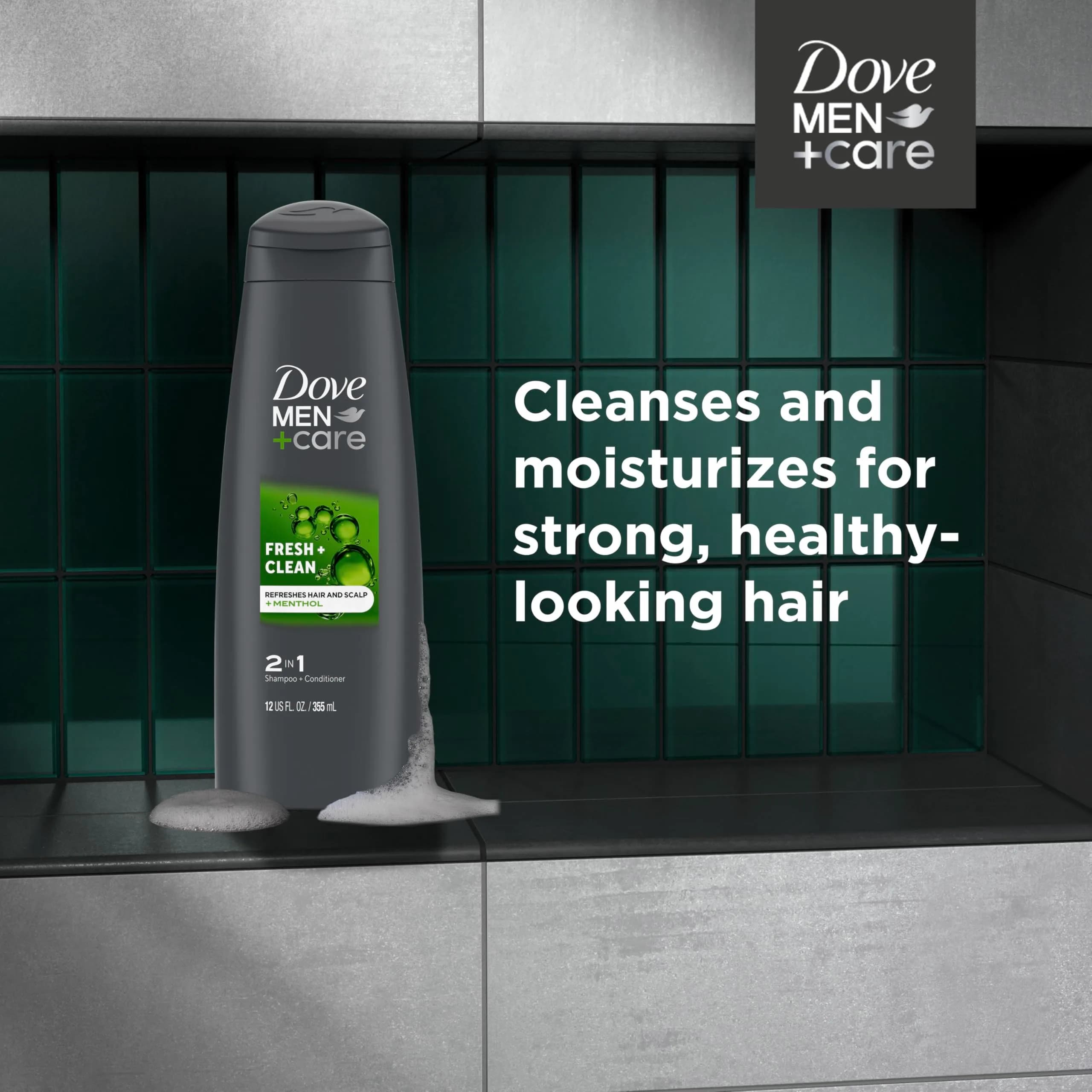 DOVE MEN + CARE Fortifying 2-in-1 Shampoo and Conditioner Fresh and Clean 1.06 L (36 Fl Oz) | Strengthens and Nourishes Hair - view 4